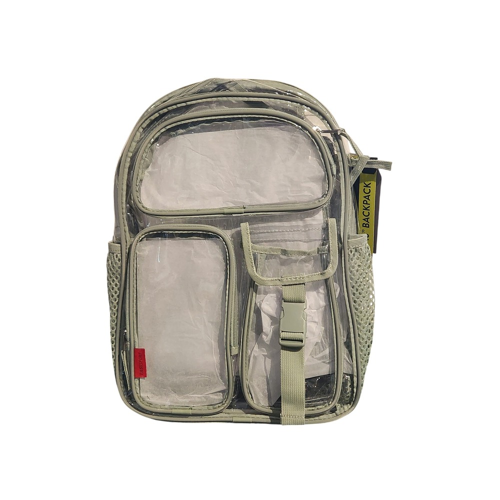 Eastsport 16 Inch Clear Backpack Sage Green Transparent School Stadium Bag NWT